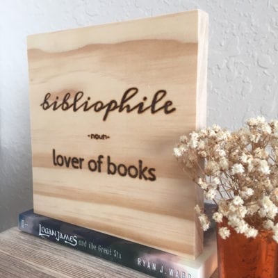 Bibliophile | Wood Burned Sign
