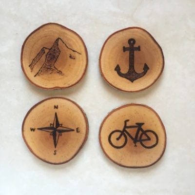 Adventure | Wood Burned Coasters