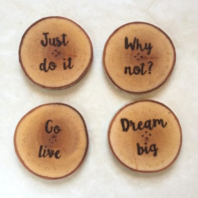 Dreams | Wood Burned Coasters