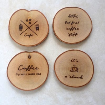 Coffee Lovers | Wood Burned Coasters – KJC