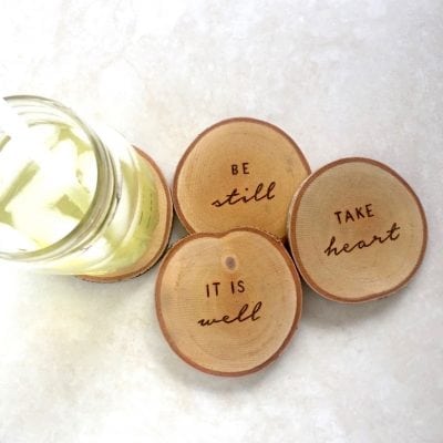 It Is Well | Wood Burned Coasters