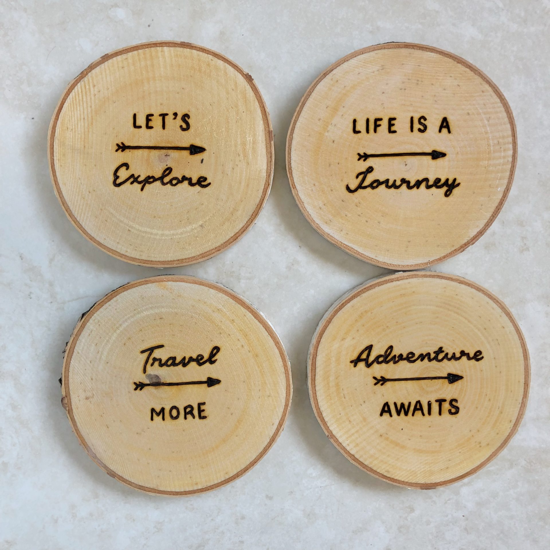 The Colibri Project Rocky Top  Wood Burned Coasters - The Colibri Project