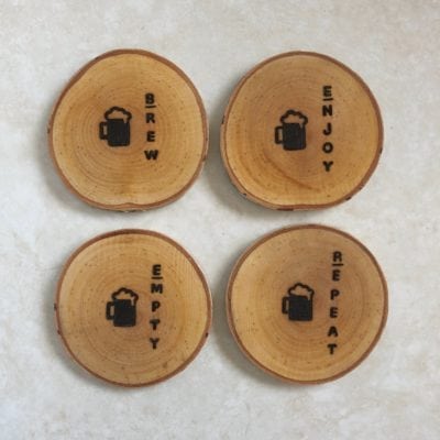 Beer | Wood Burned Coasters