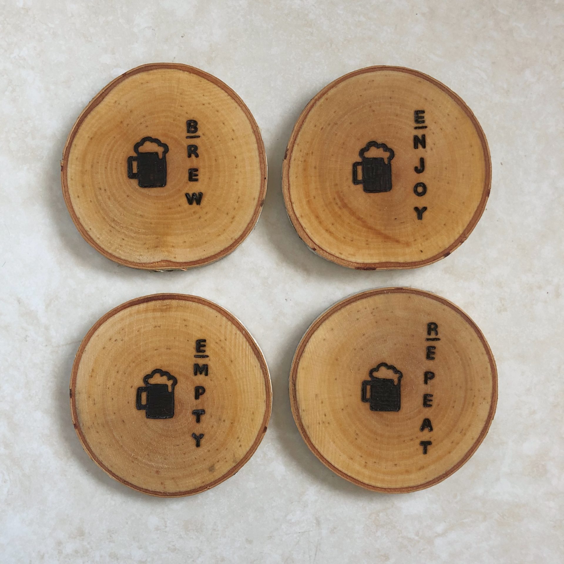 The Colibri Project Hustle  Wood Burned Coasters - The Colibri Project