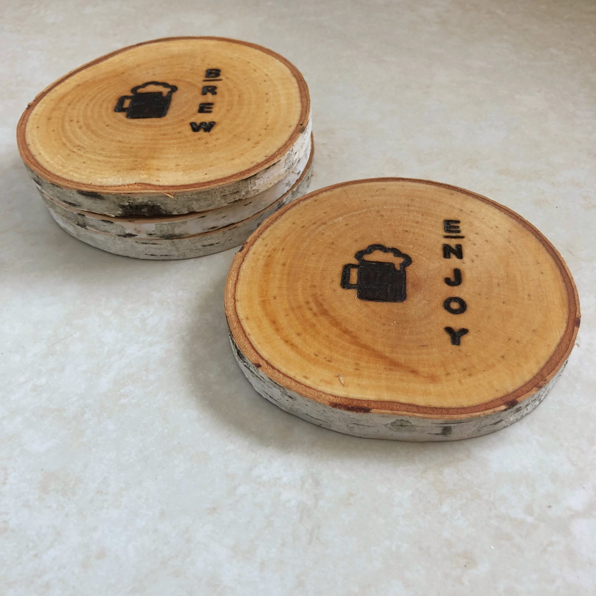 The Colibri Project Hustle  Wood Burned Coasters - The Colibri Project