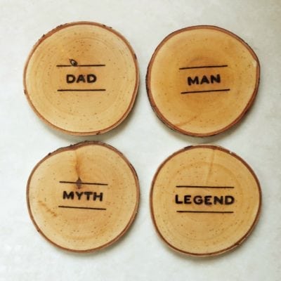 Dad | Wood Burned Coasters