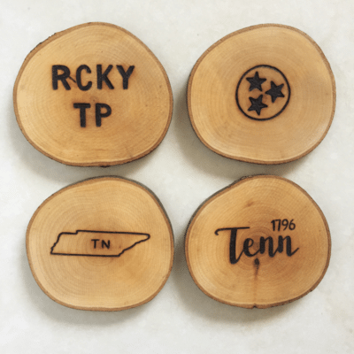 Rocky Top | Wood Burned Coasters