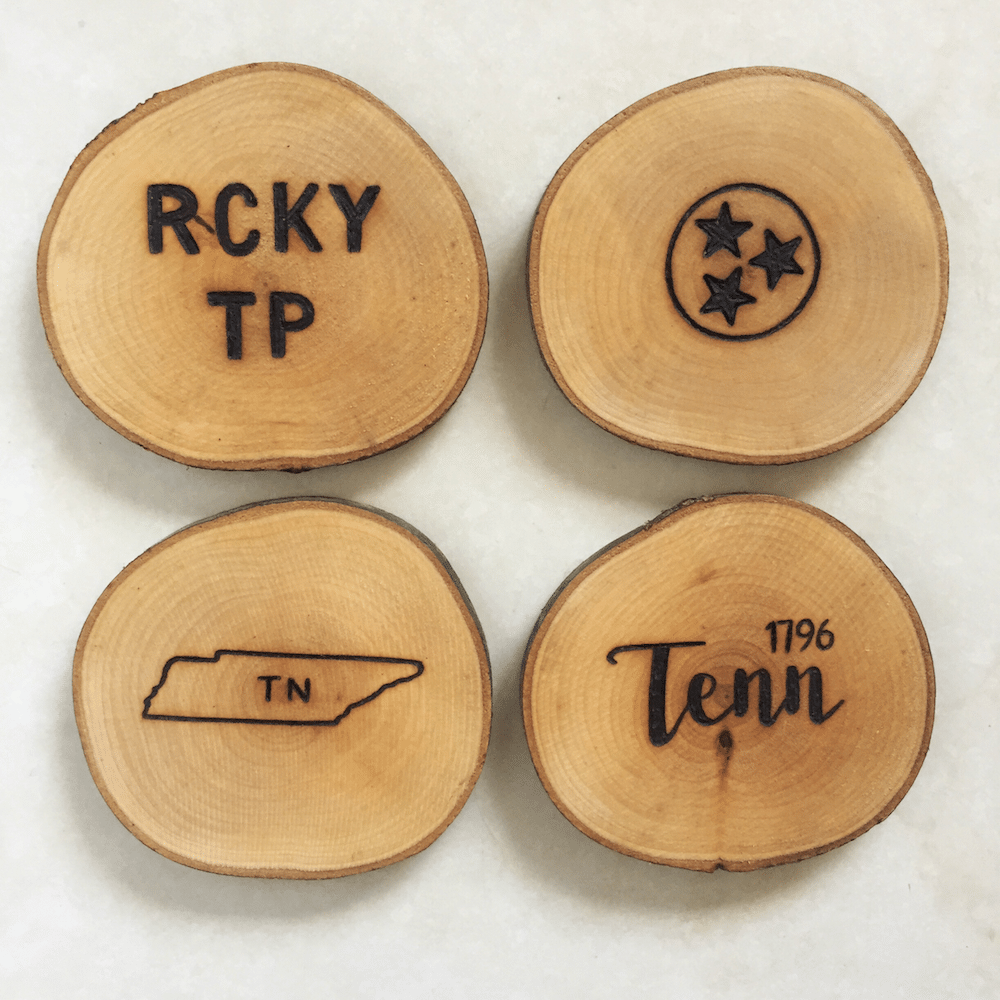 The Colibri Project Rocky Top  Wood Burned Coasters - The Colibri Project